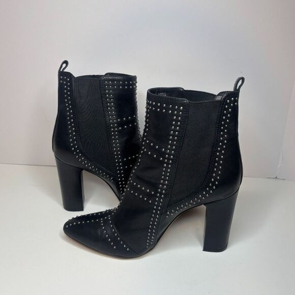 Vince Camuto Basila Studded Leather Ankle Boots Booties Womens Designer Western - Picture 8 of 12